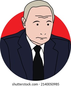 simple creative julian iconic unique style concept opie line art of famous people, Vladimir Putin President of Russia
