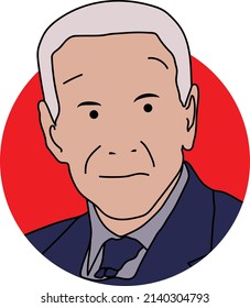 simple creative julian iconic unique style concept opie line art of famous people, Joe Biden President of United States of America.
