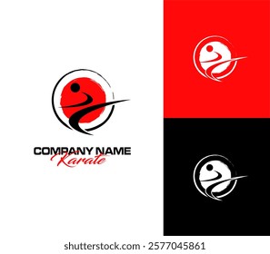 Simple and creative karate sport logo, vector design