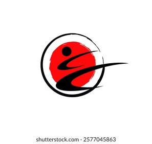 Simple and creative karate sport logo, vector design