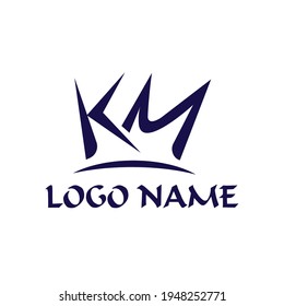 Diseño sencillo de logotipo creativo de KM adecuado para el logotipo de la empresa, impresión, digital, icono, aplicaciones y otros fines de marketing