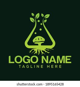 Simple Creative Laboratory with mushroom logo design concept suitable for company logo, print, digital, icon, apps, and other marketing material purpose