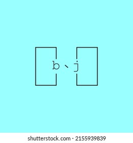 carta simple y creativa concepto de diseño del logo BJ para venta en diseño profesional de alta calidad.