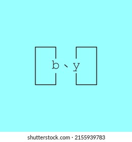 simple and creative letter BY logo design concept for sale in high quality professional design.
