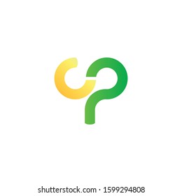 simple and creative letter CP logo