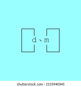 simple and creative letter DM logo design concept for sale in high quality professional design.