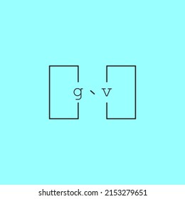 carta simple y creativa concepto de diseño del logo de GV para venta en diseño profesional de alta calidad.