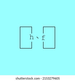simple and creative letter HF logo design concept for sale in high quality professional design.