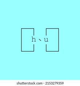 simple and creative letter HU logo design concept for sale in high quality professional design.