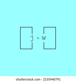 carta simple y creativa concepto de diseño del logo de JW para venta en diseño profesional de alta calidad.