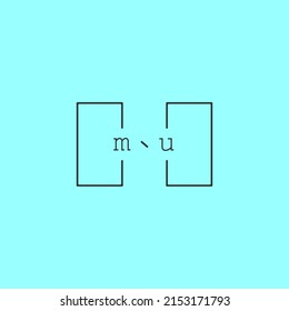 simple and creative letter MU logo design concept for sale in high quality professional design.