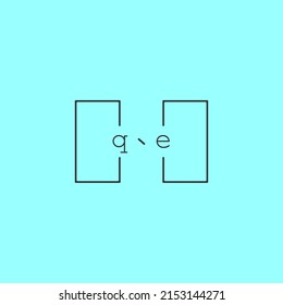 simple and creative letter QE logo design concept for sale in high quality professional design.