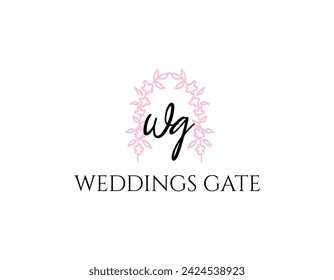 Simple Creative Letter WG Wedding Business Logo Design Template