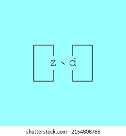 carta simple y creativa concepto de diseño de logotipo ZD para venta en diseño profesional de alta calidad.