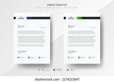 Simple creative letterhead design template