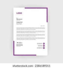 Simple and creative letterhead design template 