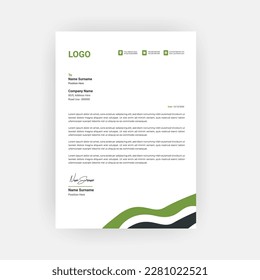 Simple and creative letterhead template design  a4 size