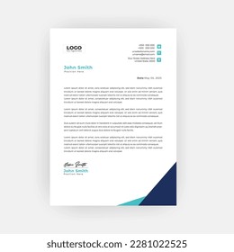 Simple and creative letterhead template design  a4 size