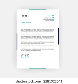 Simple and creative letterhead template design  a4 size
