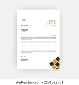 Simple and creative letterhead template design  a4 size