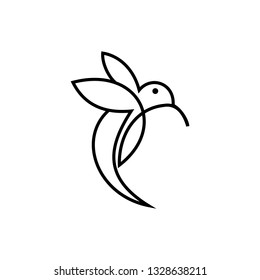 simple creative line hummingbird logo vector