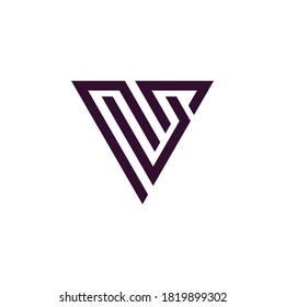 simple creative line letter v logo vector. letter v monogram design