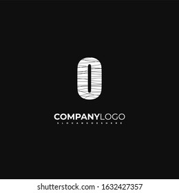 simple creative line patterned O logo letter design concept in white isolated on black background, vector illustration.