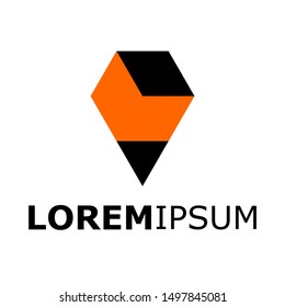 Simple and creative logo. With beautiful black and orange colors, logos, concepts, symbols, identities, designs