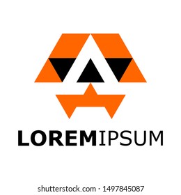 Simple and creative logo. With beautiful black and orange colors, logos, concepts, symbols, identities, designs
