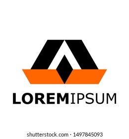 Simple and creative logo. With beautiful black and orange colors, logos, concepts, symbols, identities, designs