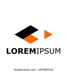 Simple and creative logo. With beautiful black and orange colors, logos, concepts, symbols, identities, designs