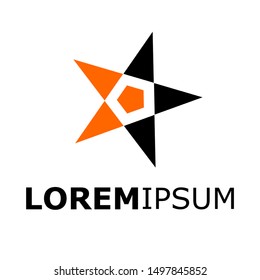 Simple and creative logo. With beautiful black and orange colors, logos, concepts, symbols, identities, designs