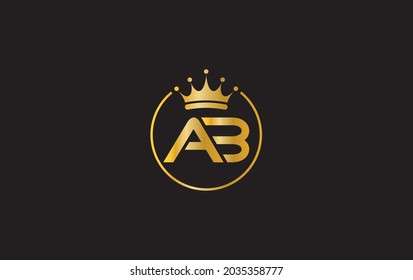 Simple and creative logo design by AB letter with crown