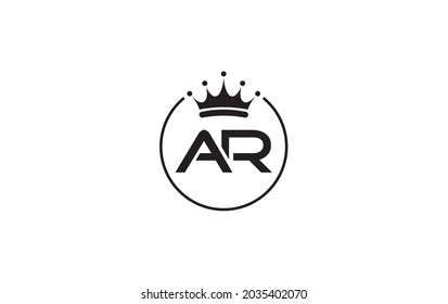 Simple and creative logo design by AR letter with crown