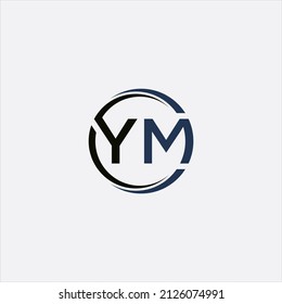 simple creative logo design letter ym