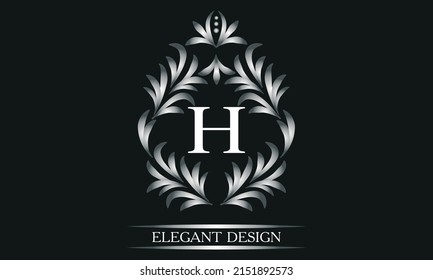 Simple creative logo for the letters H. Business sign, identity monogram for restaurant, boutique, hotel, heraldic, jewelry.
