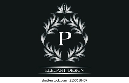 Simple creative logo for the letters P. Business sign, identity monogram for restaurant, boutique, hotel, heraldic, jewelry.