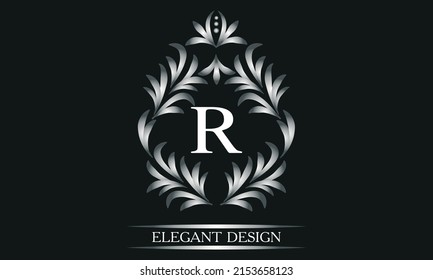 Simple creative logo for the letters R. Business sign, identity monogram for restaurant, boutique, hotel, heraldic, jewelry.