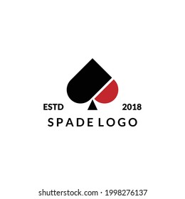 simple and creative logo from spade with black and red color combination.