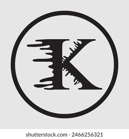 Ilustración vectorial de la letra K del logotipo y del símbolo creativos simples