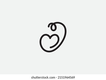 Simple and creative love font sign. love logo vector and heart font design by the letters and alphabets