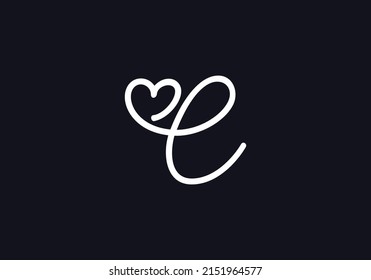 Simple y creativo signo de fuente de amor. vectores de logotipo de amor y diseño de fuentes de corazón por letras y alfabetos