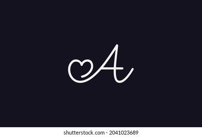Simple and creative love sign. love logo. heart sign logo by A letter