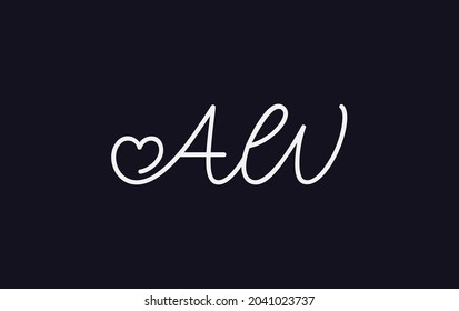 Simple and creative love sign. love logo. heart sign logo by AW letter
