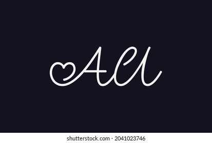 Simple and creative love sign. love logo. heart sign logo by AU letter