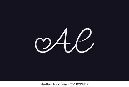 Señal de amor simple y creativa. logotipo de amor. logotipo de símbolo del corazón con carta de AE