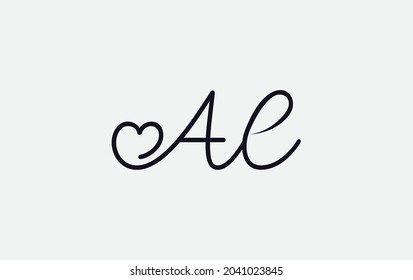 Señal de amor simple y creativa. logotipo de amor. logotipo de símbolo del corazón con carta de AE
