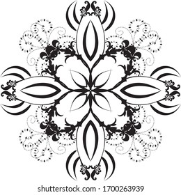  simple Creative mandala design. Black and white mandala. Hand drawn element. Anti-stress coloring page for adults.	