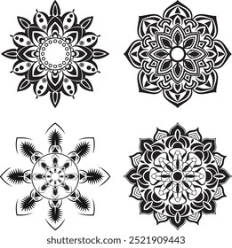 simple creative mandala design silhouette vector style with white background