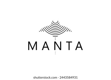 Simple creative Manta ray logo, Monta icon vector.